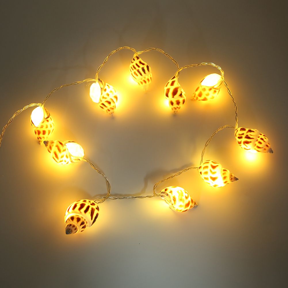 Conch Shape 10LED String Lights BatteryPowered for Indoor Outdoor Birthday view 6