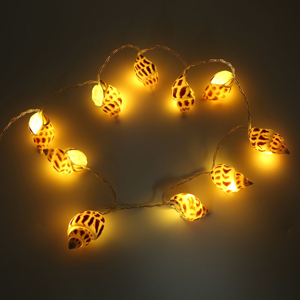 Conch Shape 10LED String Lights BatteryPowered for Indoor Outdoor Birthday view 7
