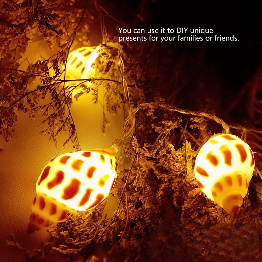 Conch Shape 10LED String Lights BatteryPowered for Indoor Outdoor Birthday view 8