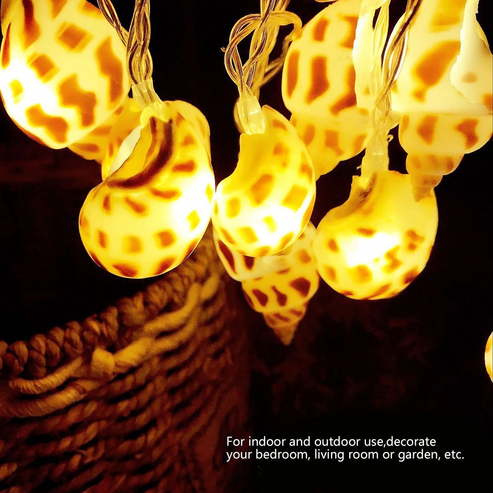 Conch Shape 10LED String Lights BatteryPowered for Indoor Outdoor Birthday view 9