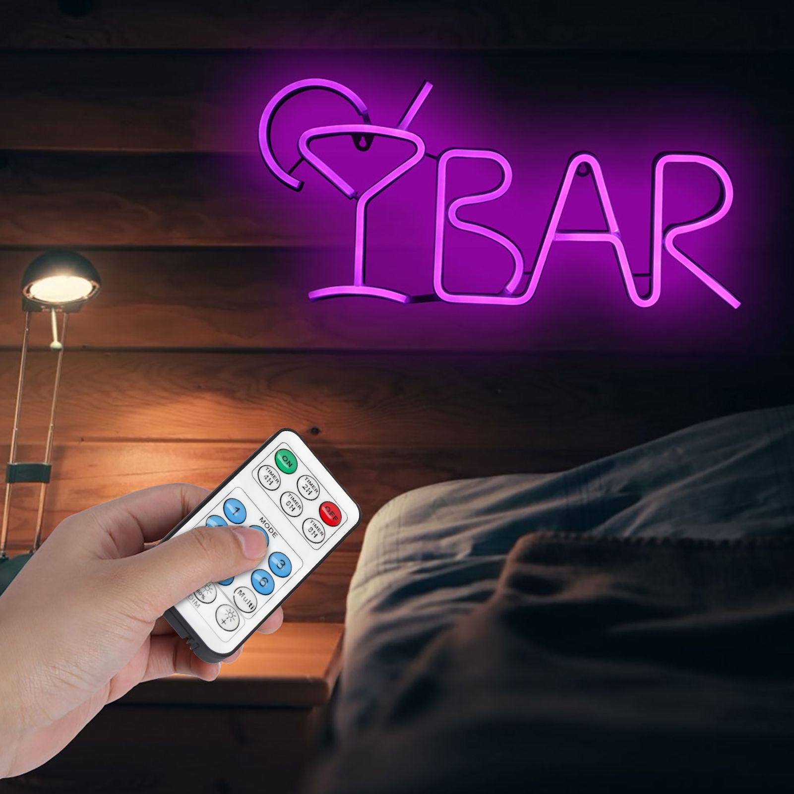 BAR Letters Shaped LED Neon Light Shop Signs Light for Party Bar Home DecorPurple view 6
