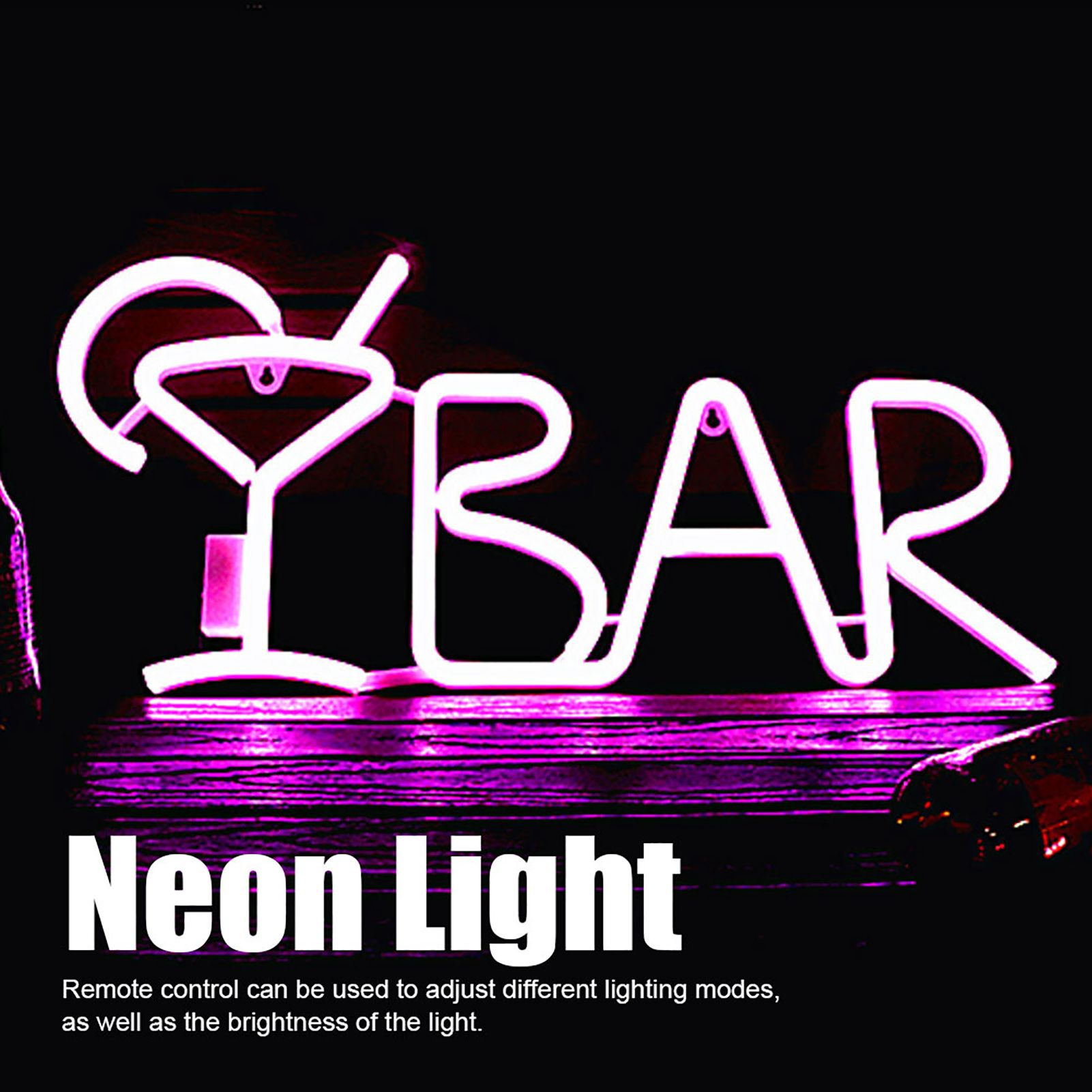 BAR Letters Shaped LED Neon Light Shop Signs Light for Party Bar Home DecorPurple view 7