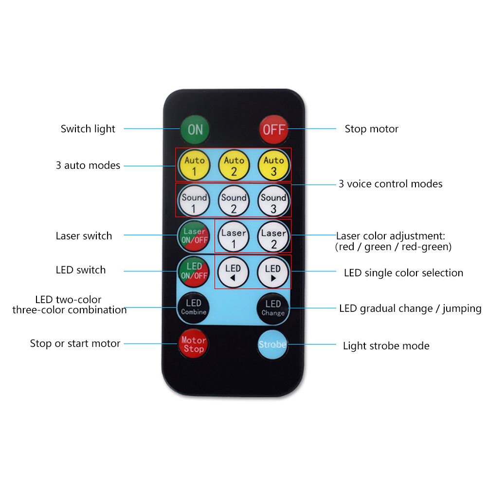 Clear Patterned Projection Light Colorful Rotating Voice Control Stage Light view 10