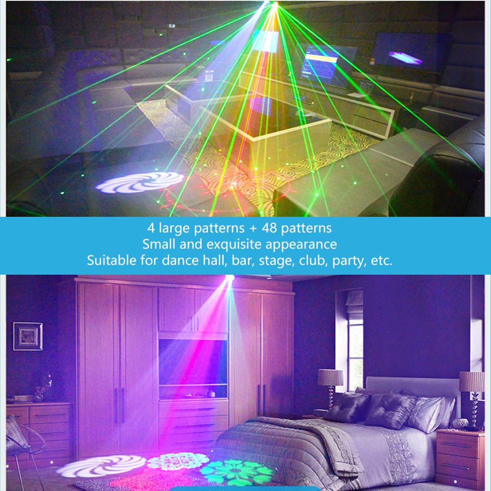 Clear Patterned Projection Light Colorful Rotating Voice Control Stage Light view 12