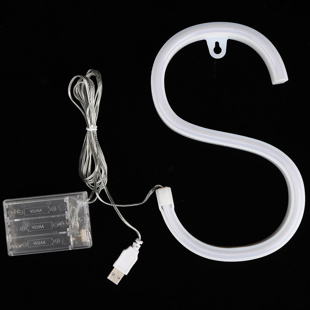 Letter S Shaped LED Neon Light Sign Decorative Light Wall Decor for Christmas — image 1