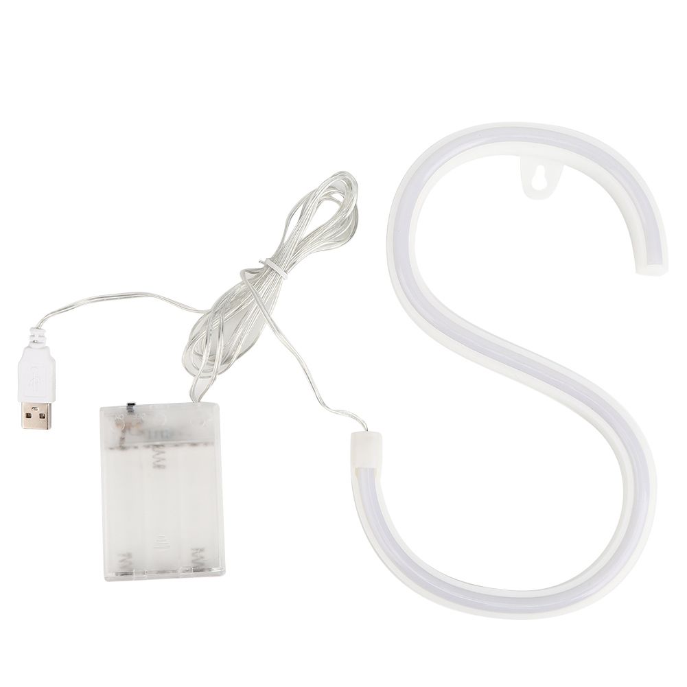 Letter S Shaped LED Neon Light Sign Decorative Light Wall Decor for Christmas view 2