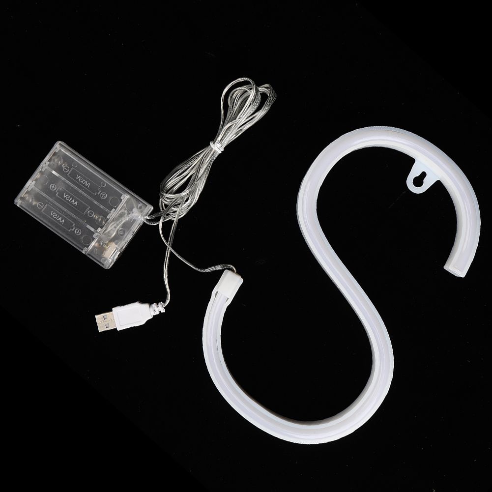 Letter S Shaped LED Neon Light Sign Decorative Light Wall Decor for Christmas view 3