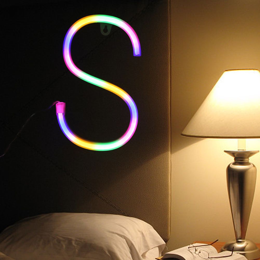 Letter S Shaped LED Neon Light Sign Decorative Light Wall Decor for Christmas view 6