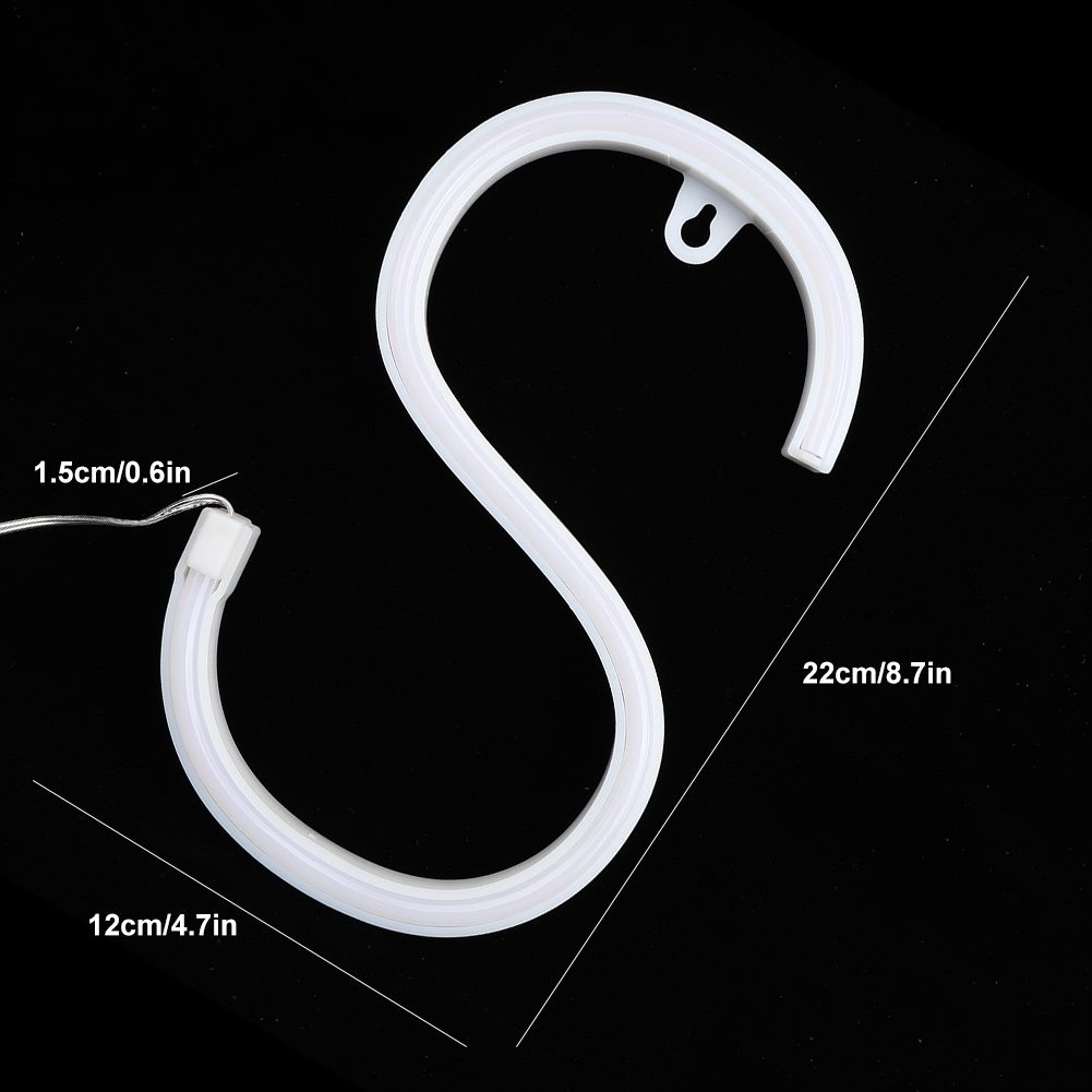 Letter S Shaped LED Neon Light Sign Decorative Light Wall Decor for Christmas view 7