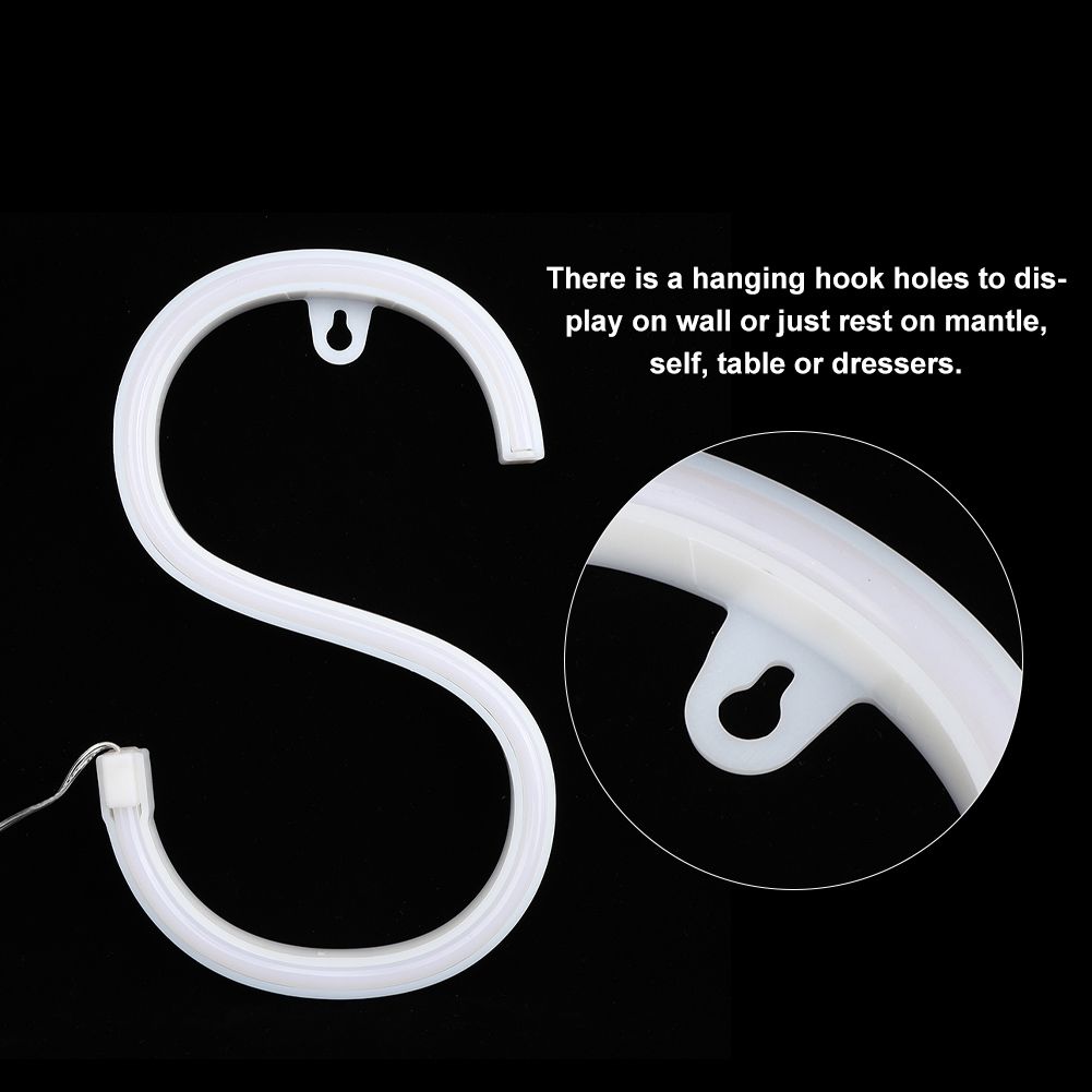 Letter S Shaped LED Neon Light Sign Decorative Light Wall Decor for Christmas view 8