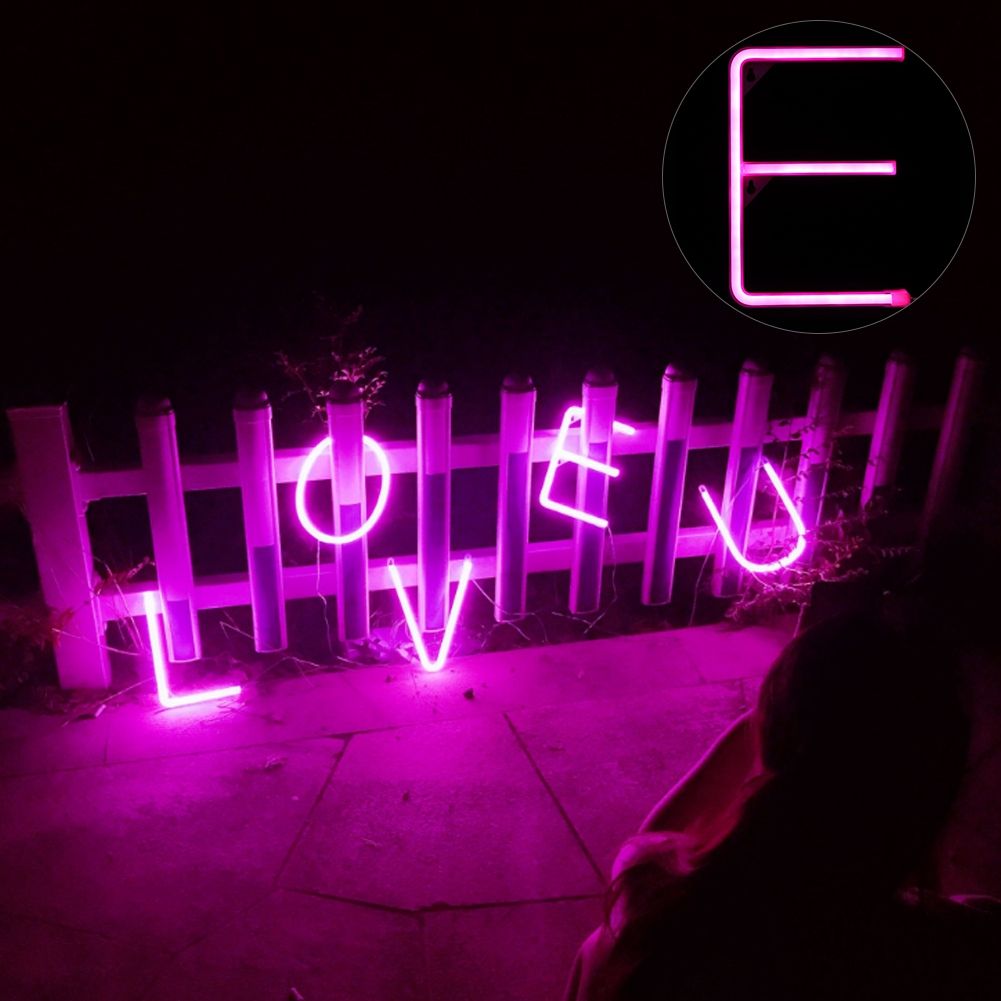 Stylish Unique E Shape LED Letter Light Decorative Light for Wedding Party view 3