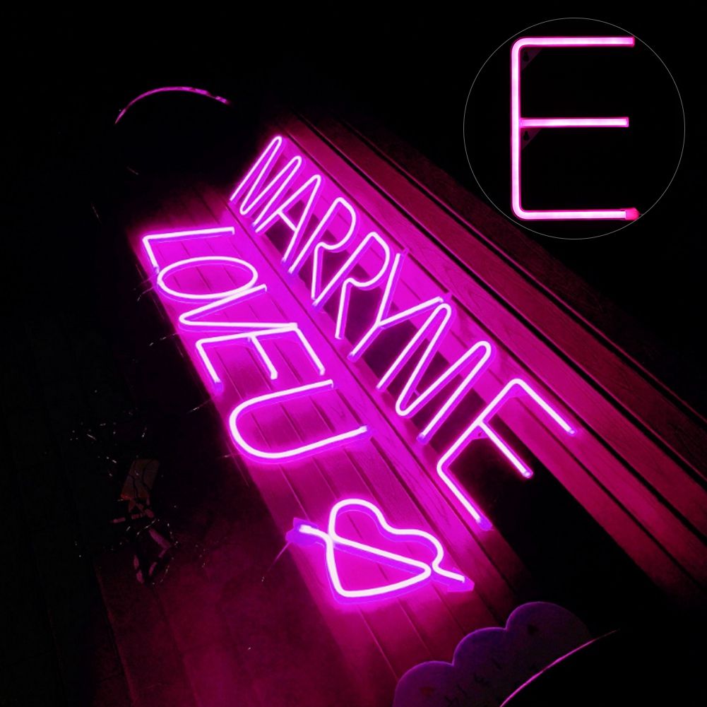 Stylish Unique E Shape LED Letter Light Decorative Light for Wedding Party view 5