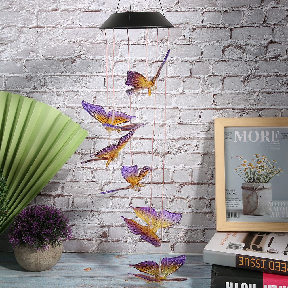 Waterproof Hanging LED Solar Windchime Light for Indoor Outdoor Garden view 5