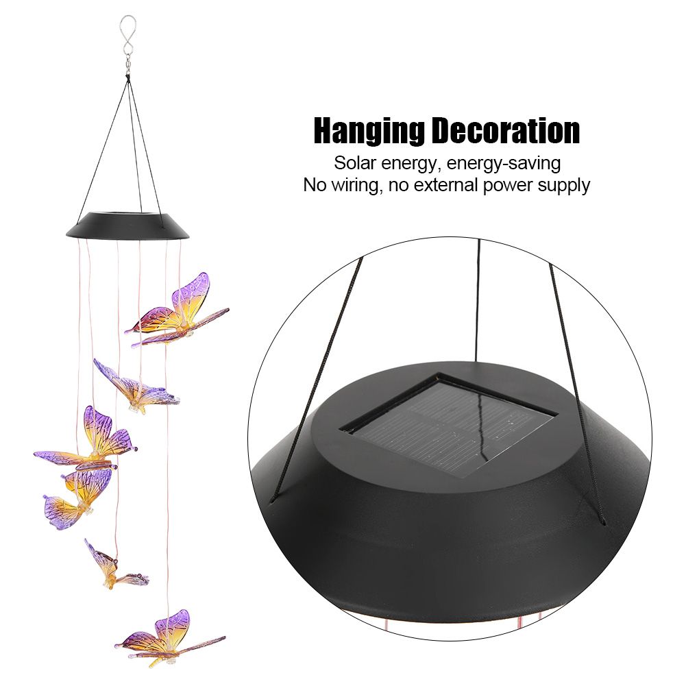 Waterproof Hanging LED Solar Windchime Light for Indoor Outdoor Garden view 8