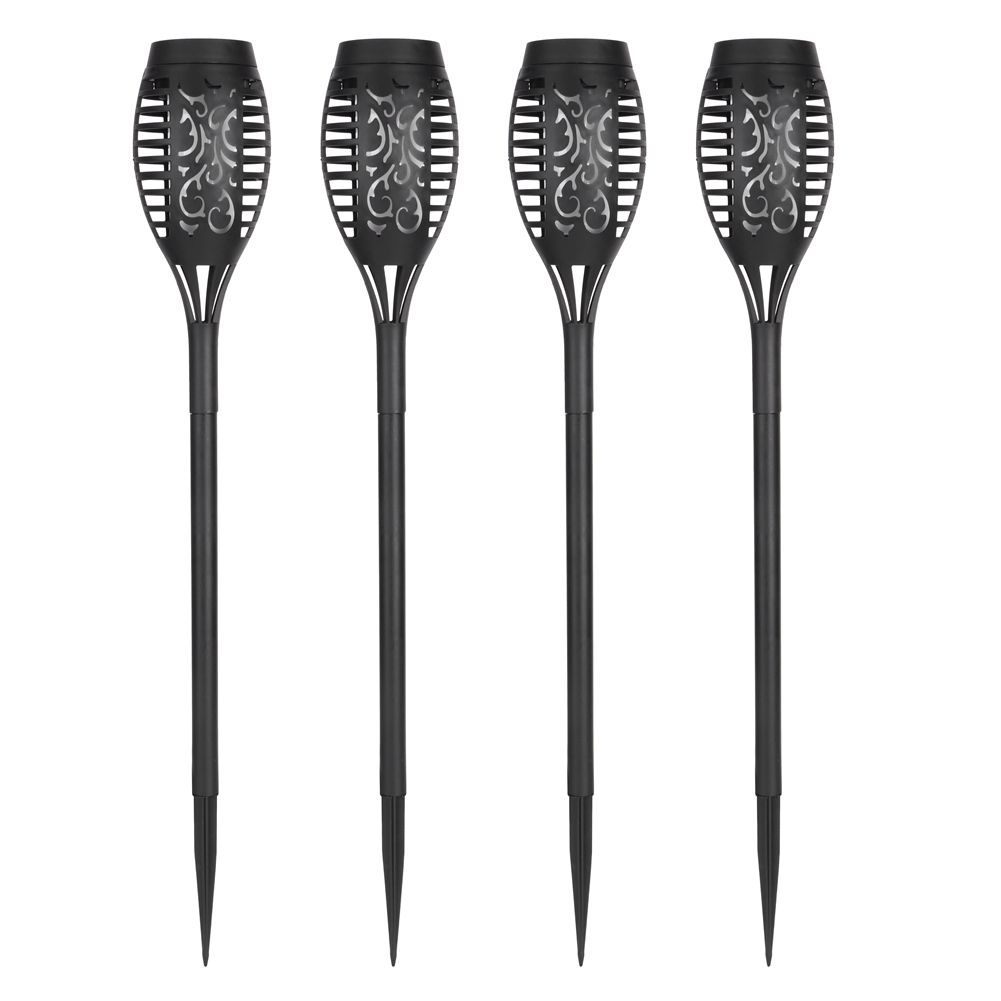 4PCS Solar Power Torch Shaped Flickering Flame Light Outdoor Garden Waterproof view 2