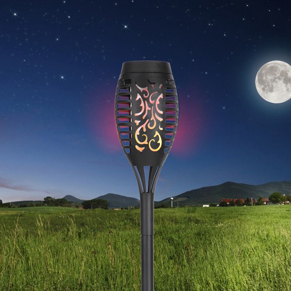 4PCS Solar Power Torch Shaped Flickering Flame Light Outdoor Garden Waterproof view 3