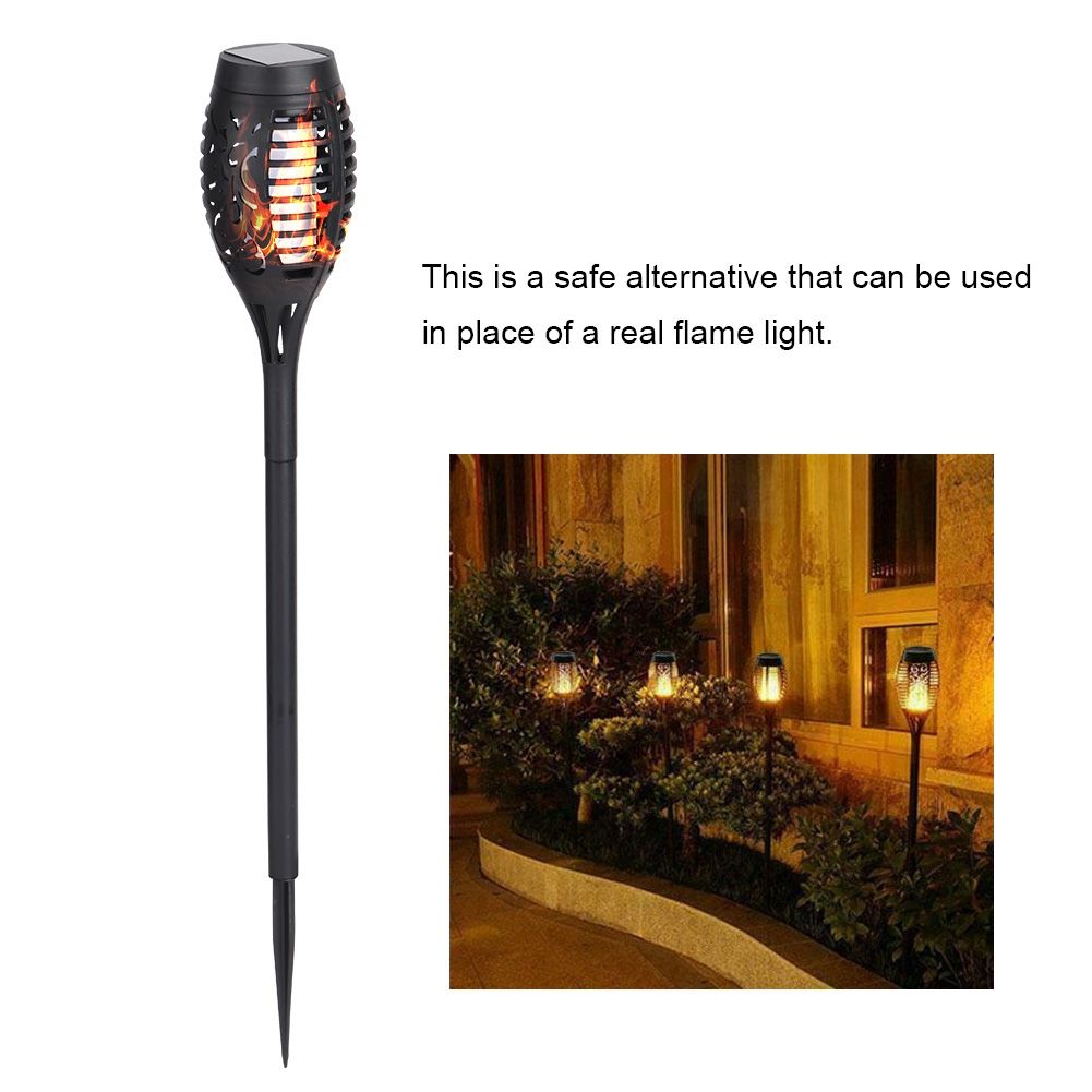 4PCS Solar Power Torch Shaped Flickering Flame Light Outdoor Garden Waterproof view 11