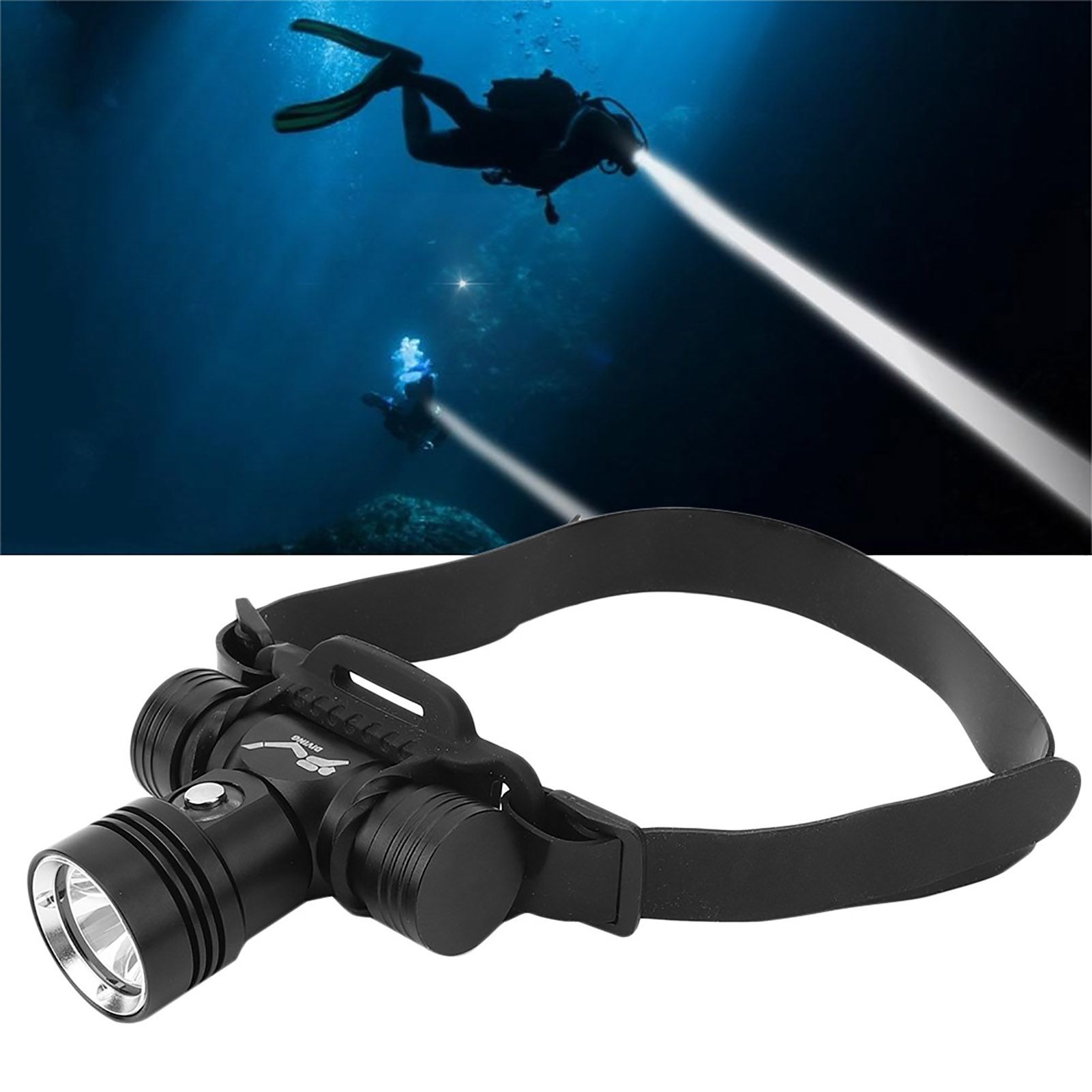 Waterproof LED Diving Headlamp Underwater High Brightness Head Light for Land view 7