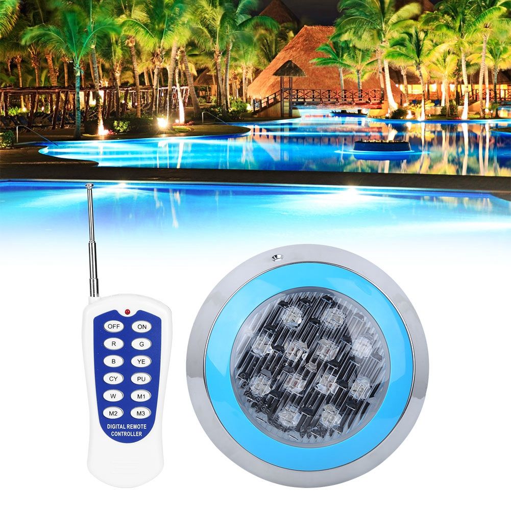 12LED 12W AC12V Swimming Pool Wall Light Remote Control IP68 Underwater Lights view 6