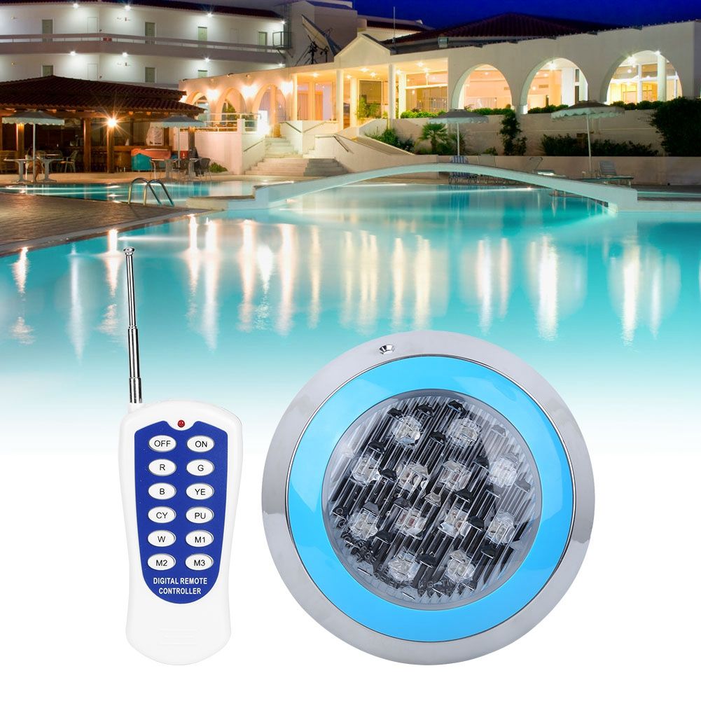 12LED 12W AC12V Swimming Pool Wall Light Remote Control IP68 Underwater Lights view 7