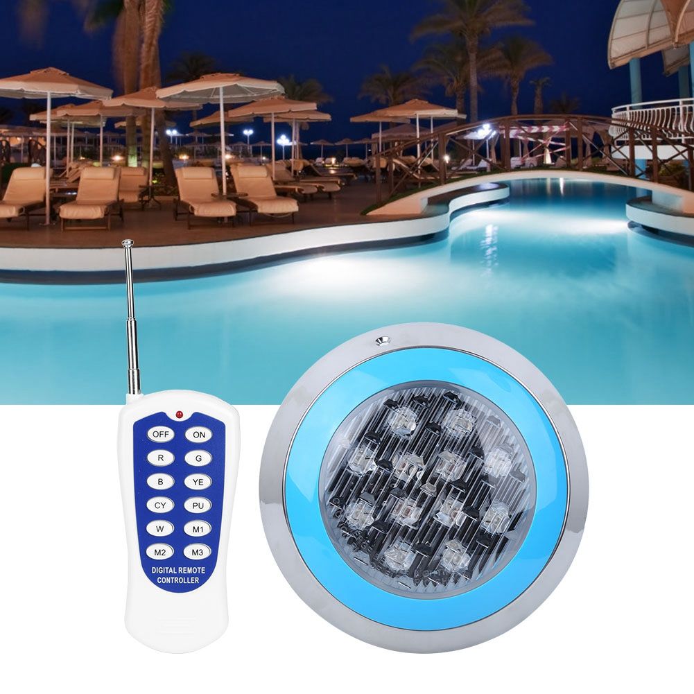 12LED 12W AC12V Swimming Pool Wall Light Remote Control IP68 Underwater Lights view 9
