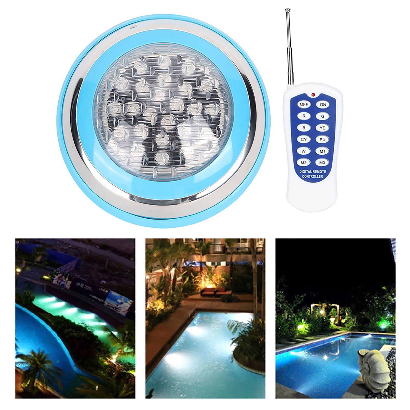 24W AC 12V 24LED Underwater Light Remote Control Waterproof Swimming Pool Lighting view 7