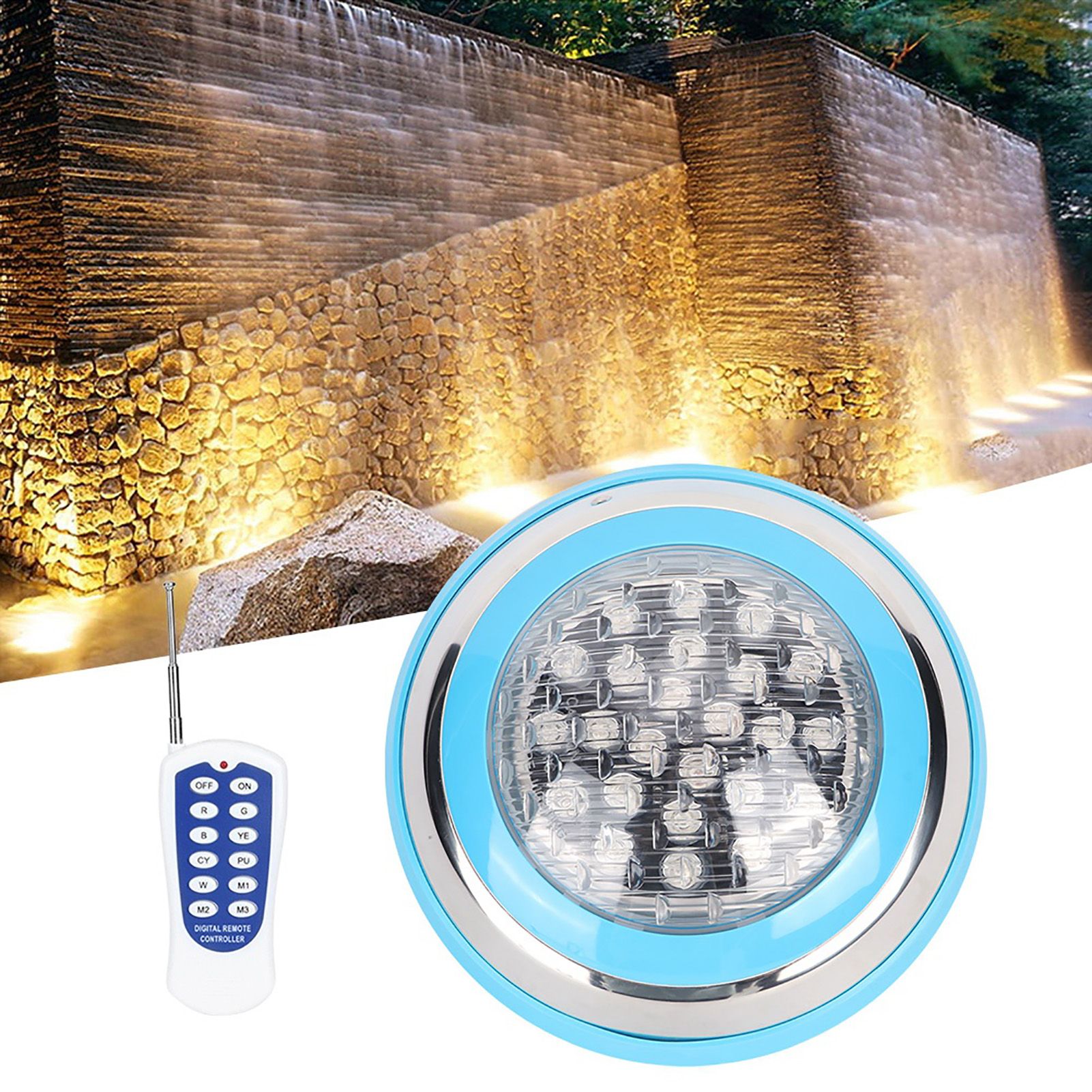 24W AC 12V 24LED Underwater Light Remote Control Waterproof Swimming Pool Lighting view 8