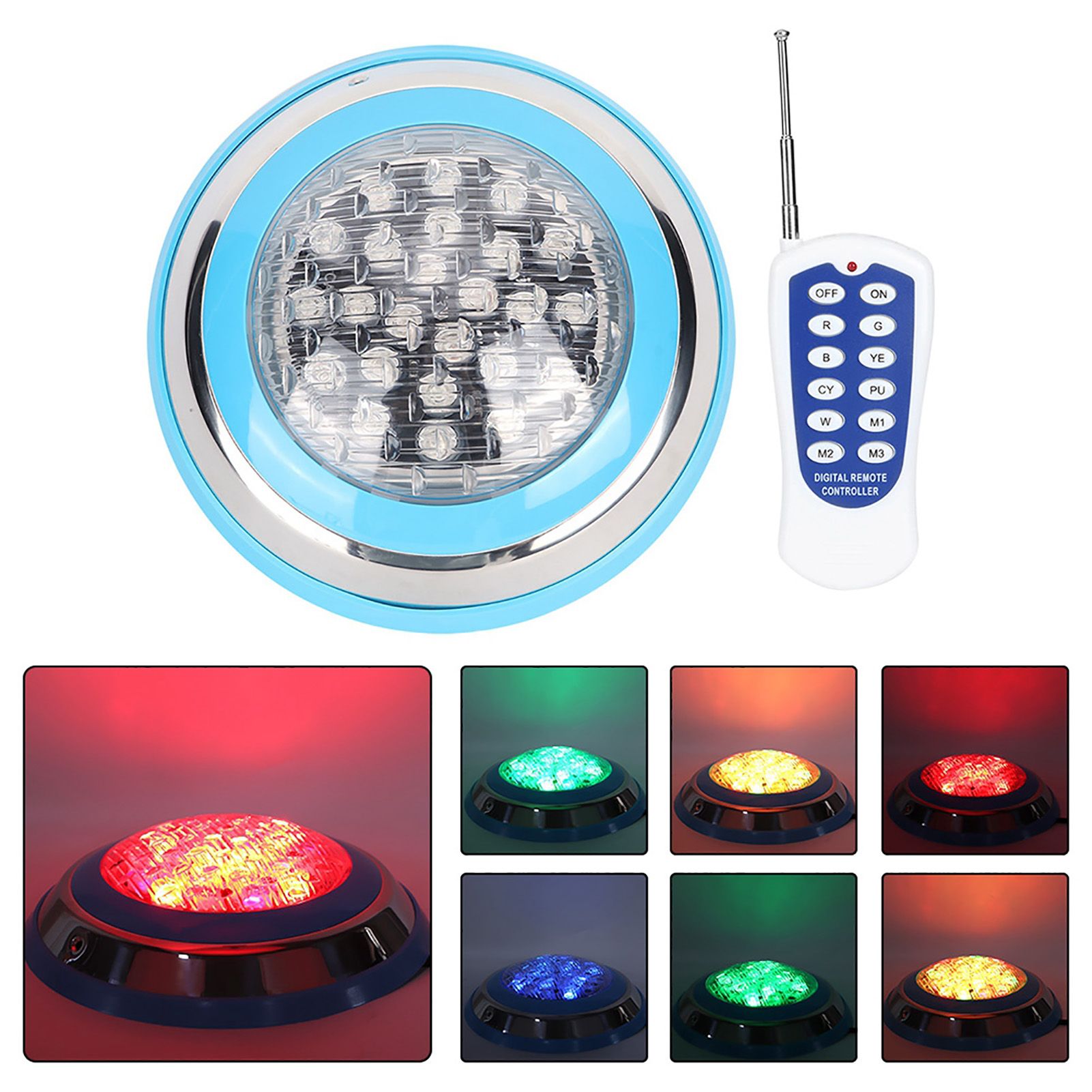 24W AC 12V 24LED Underwater Light Remote Control Waterproof Swimming Pool Lighting view 9