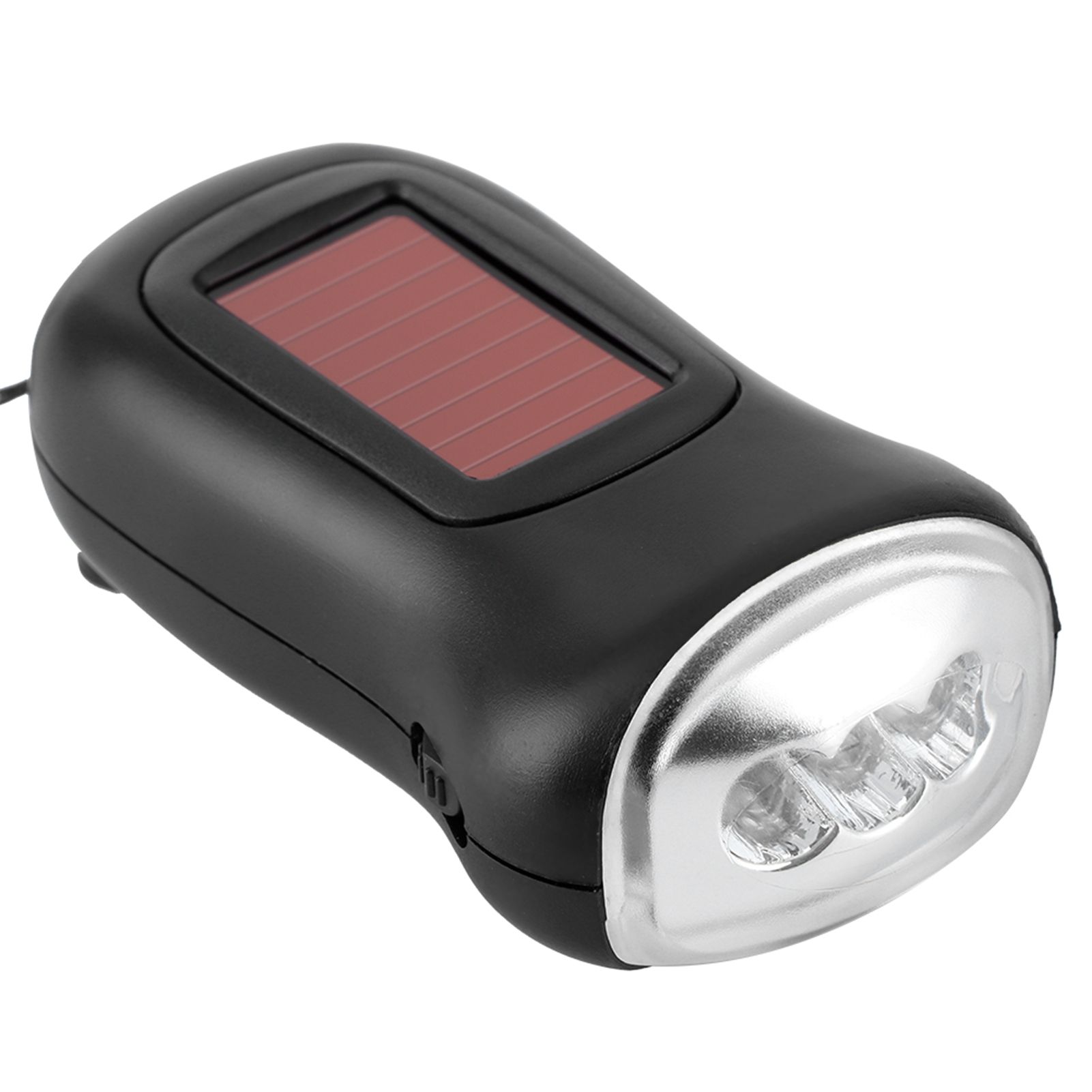Hand Crank Solar Powered Rechargeable Flashlight LED Emergency Dynamo Torch view 3