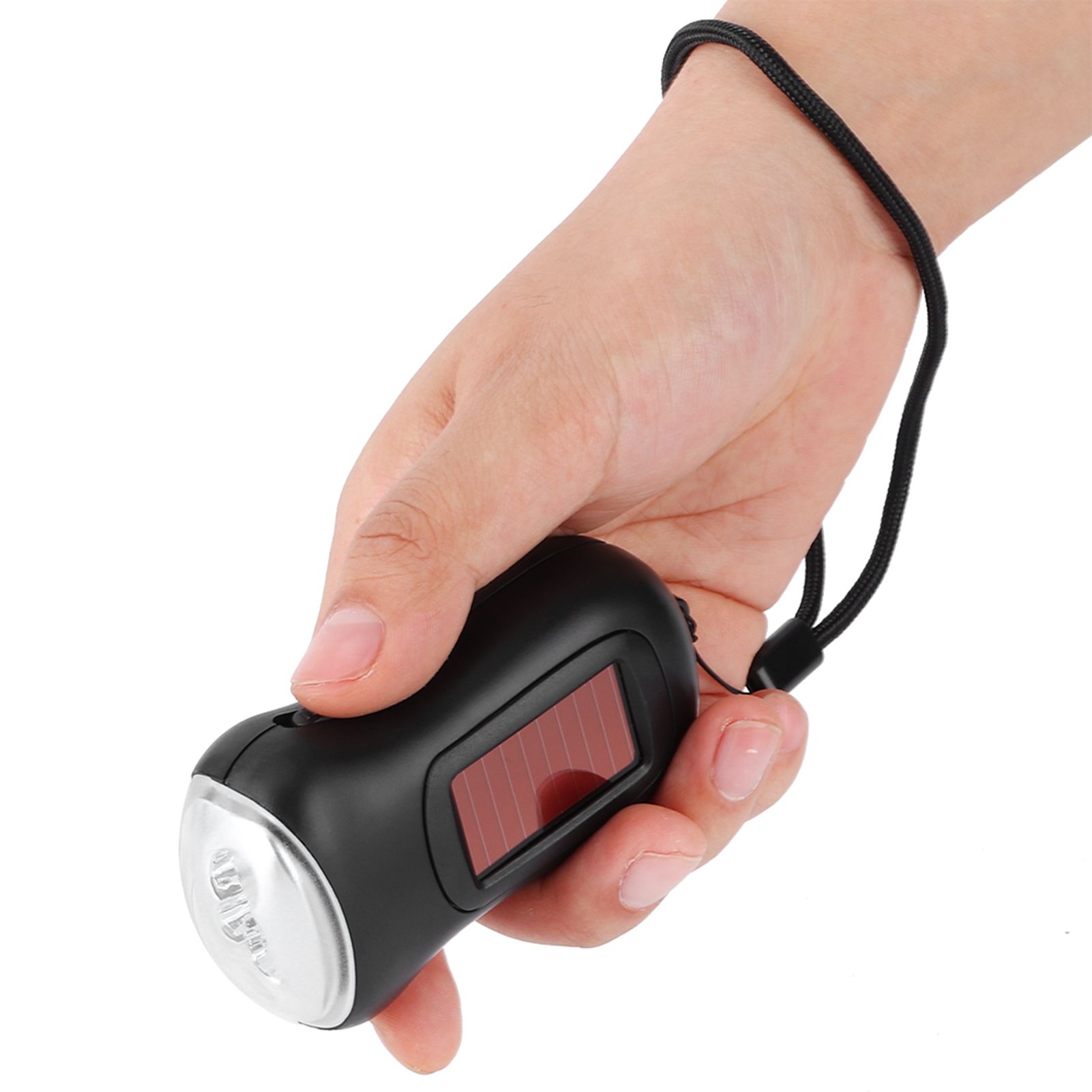 Hand Crank Solar Powered Rechargeable Flashlight LED Emergency Dynamo Torch view 9