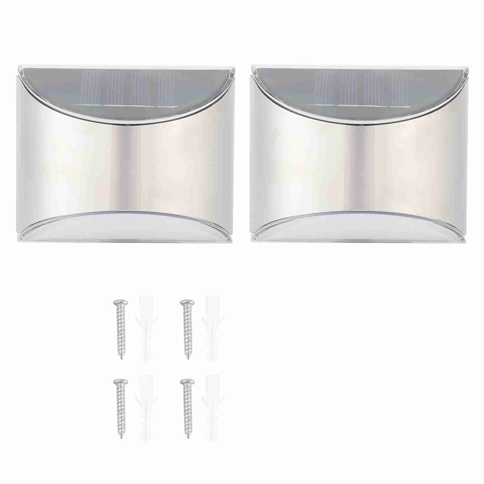 Stainless Steel Solar Fence Security Lights Light‑Control Step Wall Lamp for