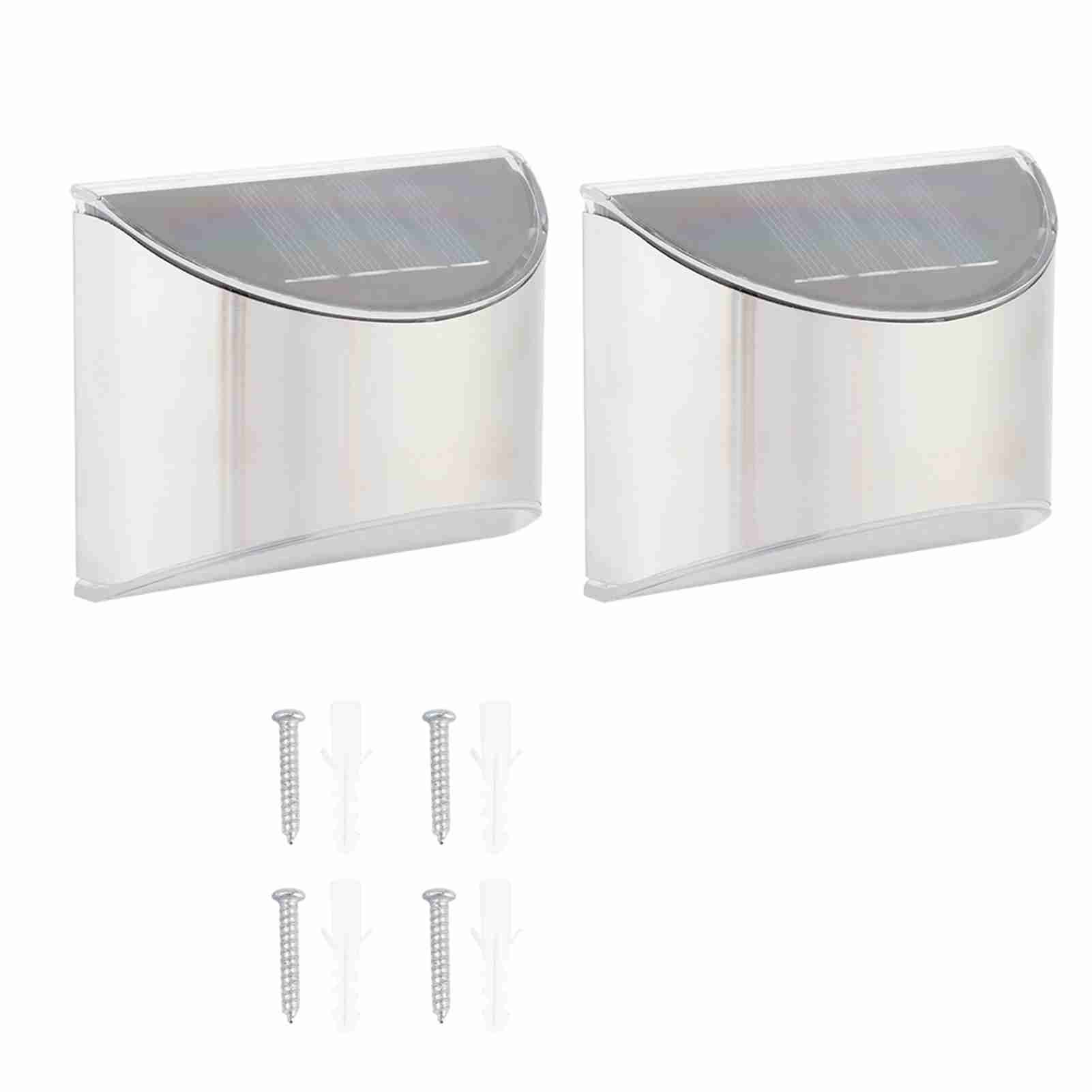 Stainless Steel Solar Fence Security Lights Light‑Control Step Wall Lamp for view 3
