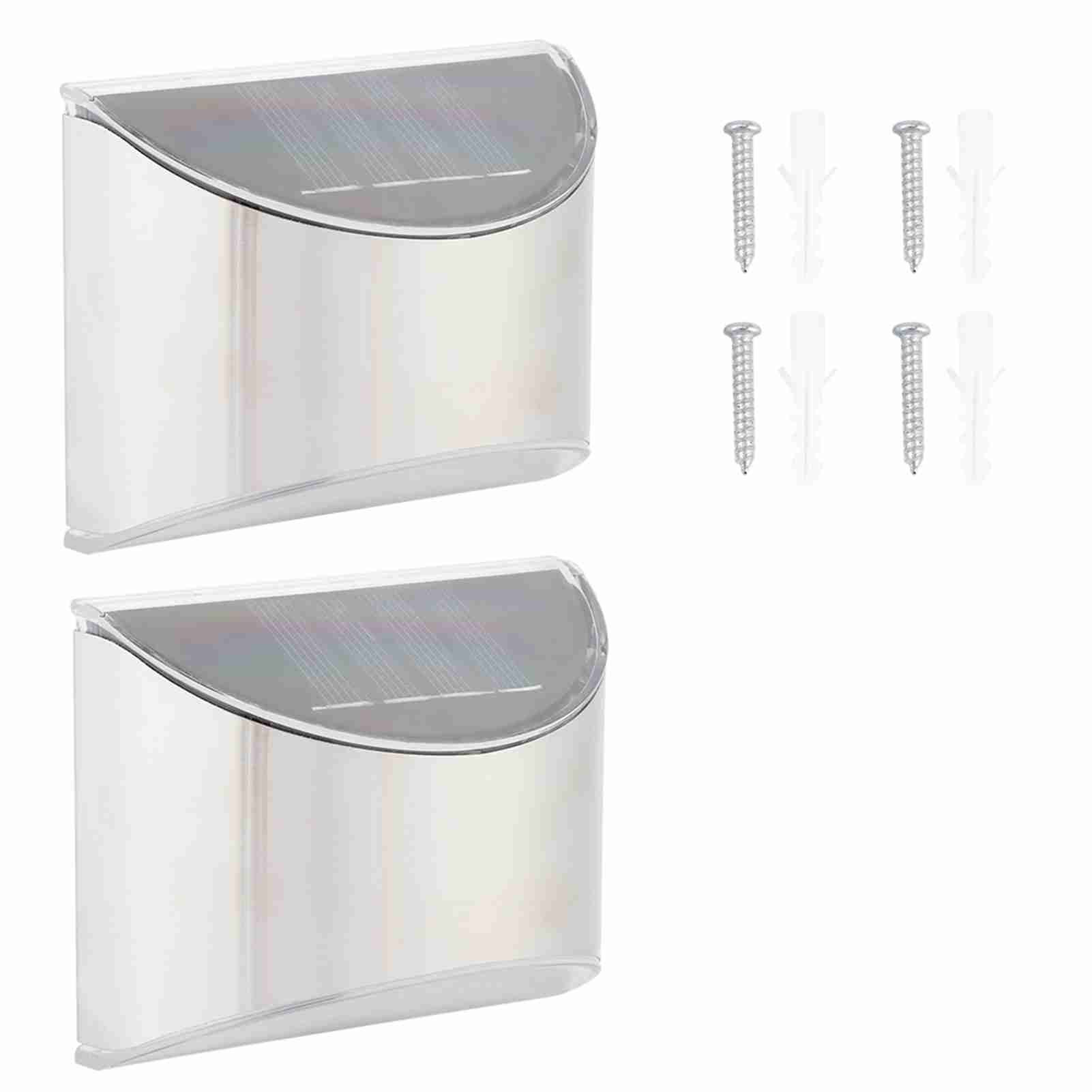 Stainless Steel Solar Fence Security Lights Light‑Control Step Wall Lamp for view 4