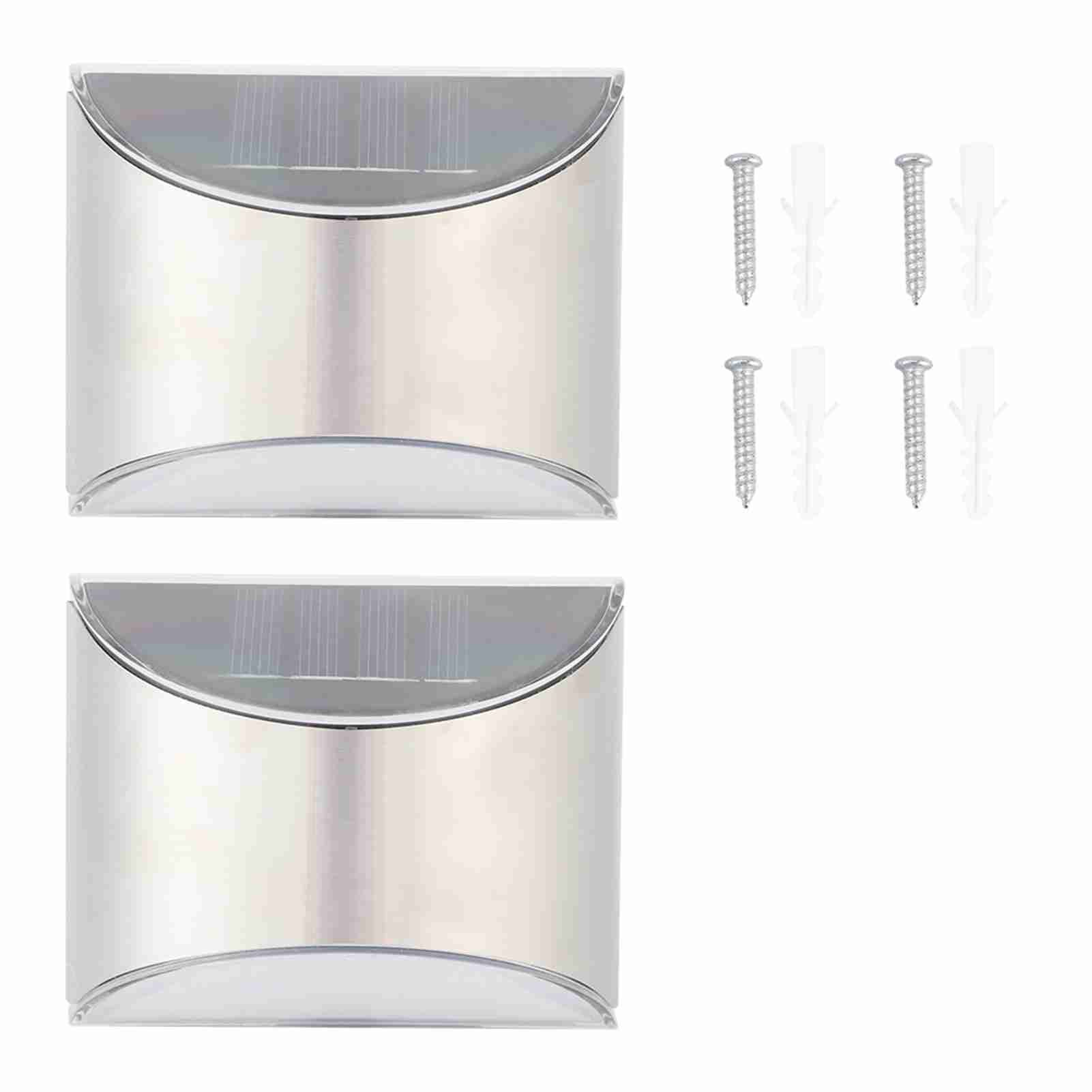 Stainless Steel Solar Fence Security Lights Light‑Control Step Wall Lamp for view 5
