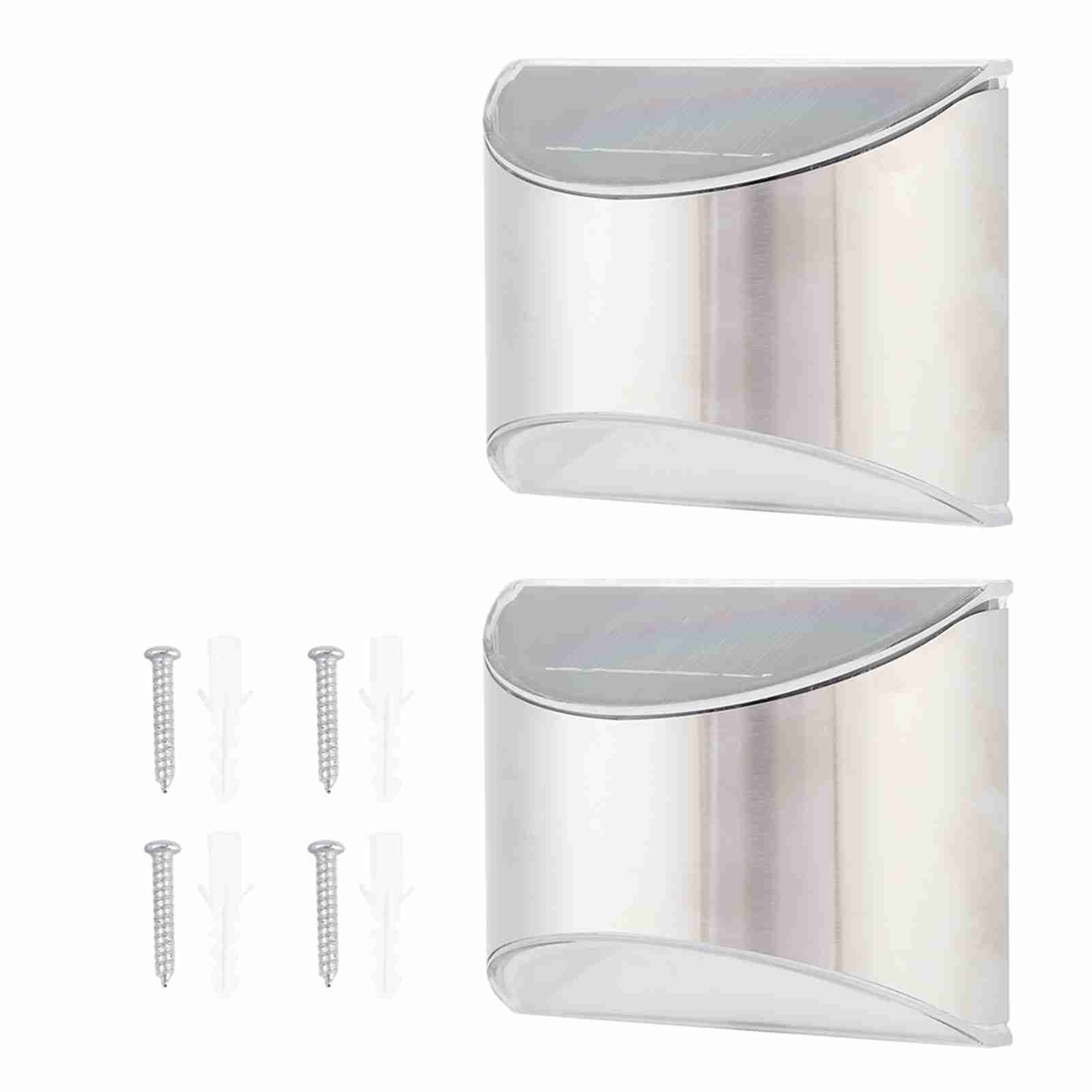 Stainless Steel Solar Fence Security Lights Light‑Control Step Wall Lamp for view 6