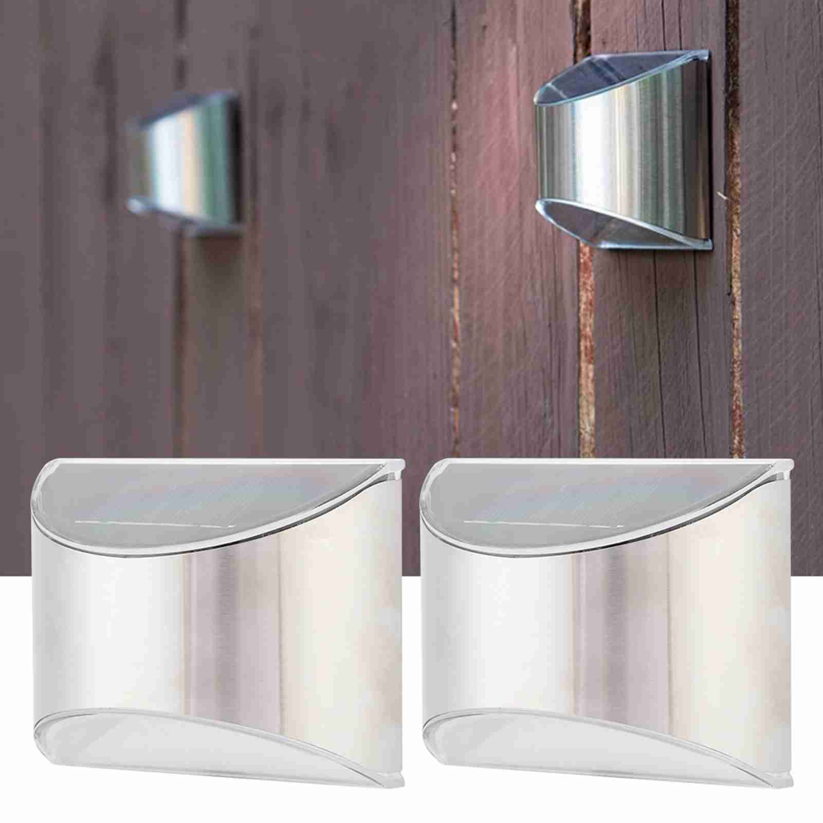 Stainless Steel Solar Fence Security Lights Light‑Control Step Wall Lamp for view 9