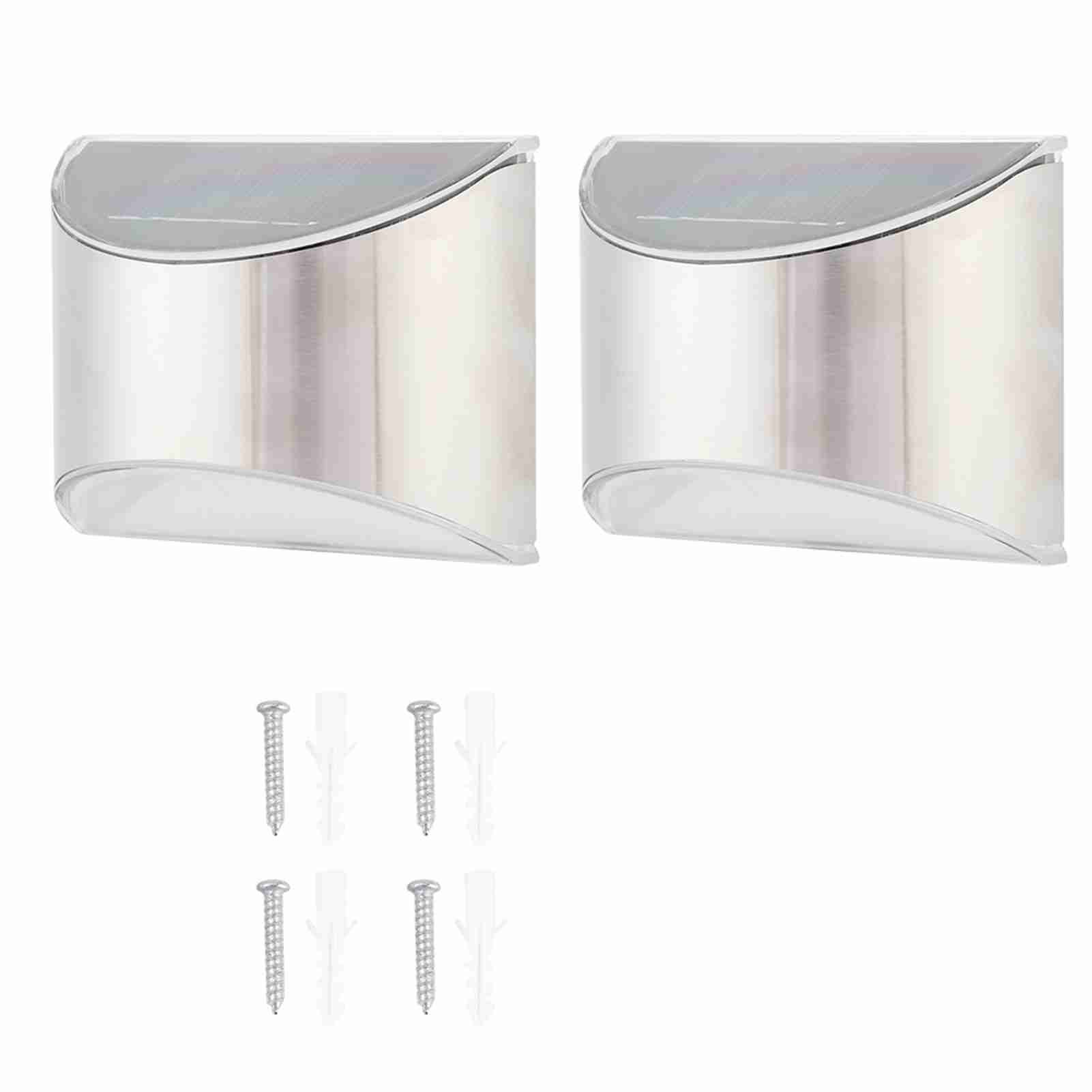 Stainless Steel Solar Fence Security Lights Light‑Control Step Wall Lamp for view 11
