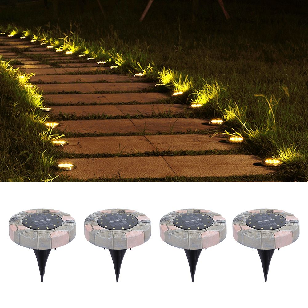 12LED Solar Lawn Light Waterproof Ground Spike Buried Lamp for Garden Pathway view 7