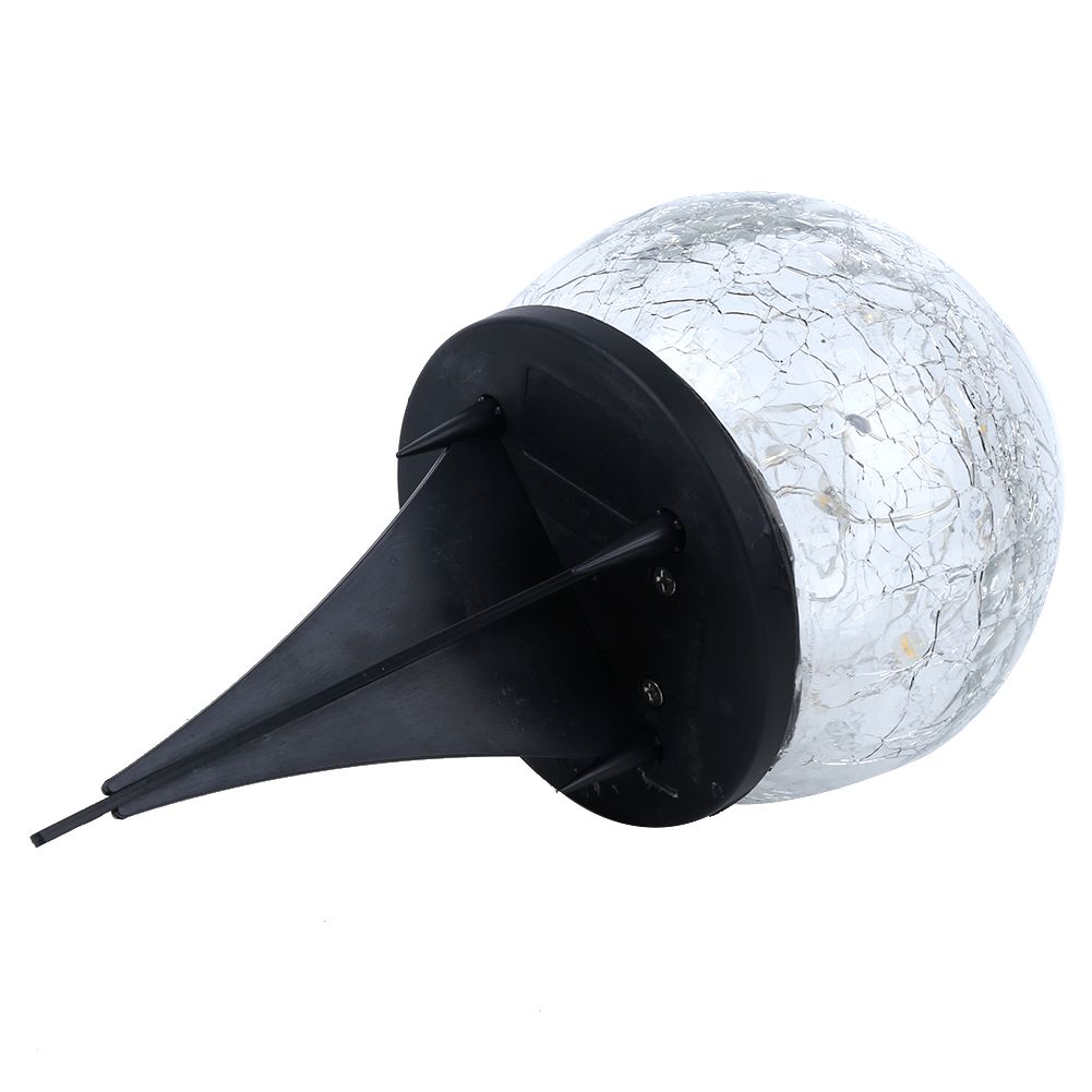 Waterproof Solar Crackle Glass Ball Light Ground Spike Lamp for Garden Yard view 4