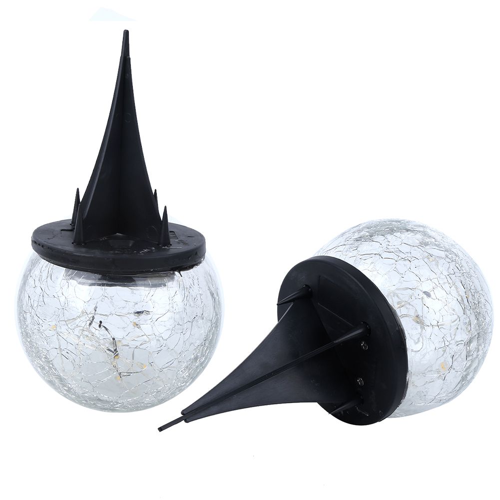 Waterproof Solar Crackle Glass Ball Light Ground Spike Lamp for Garden Yard view 5