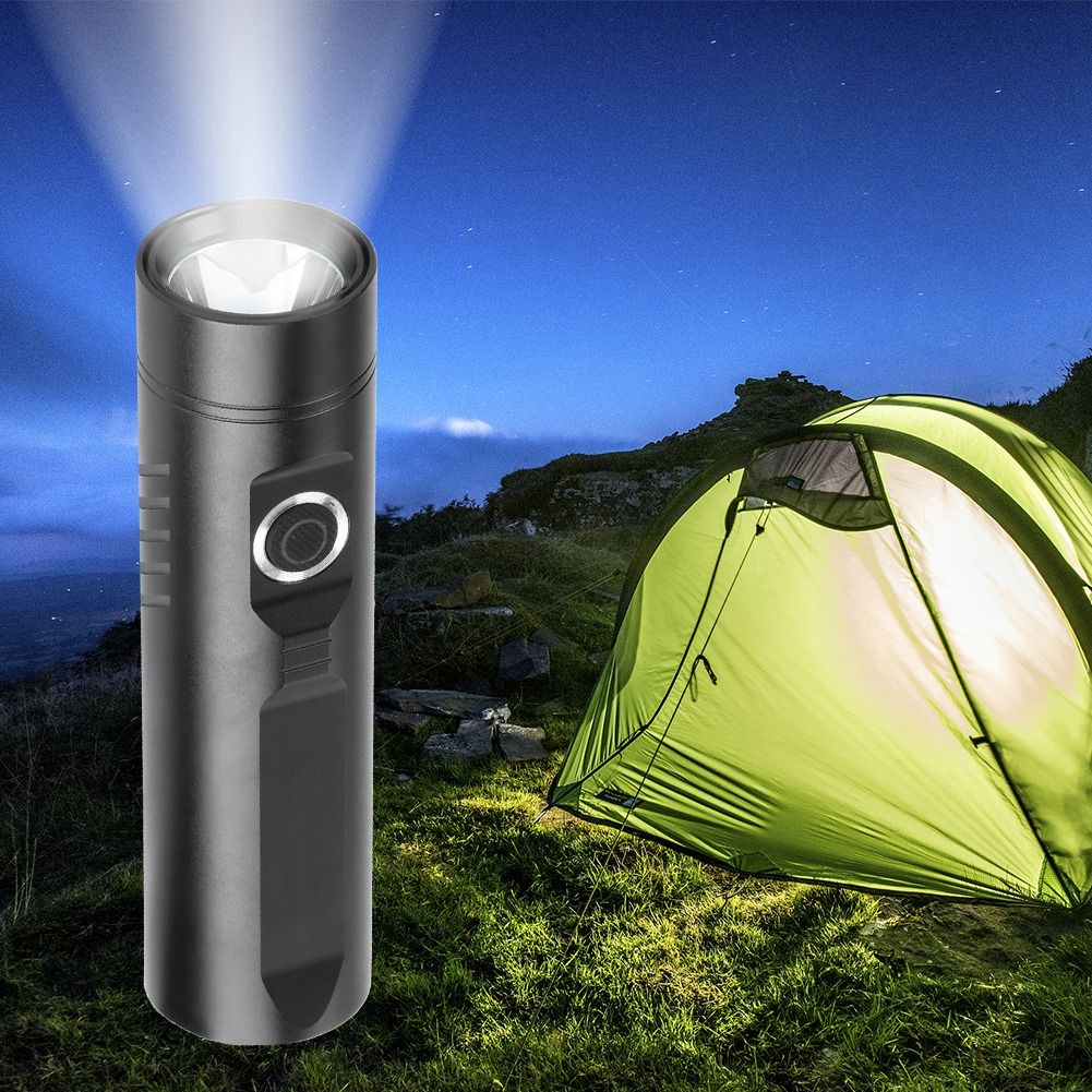 LED Mini Flashlight Waterproof Camping Light Strong Light Torch USB