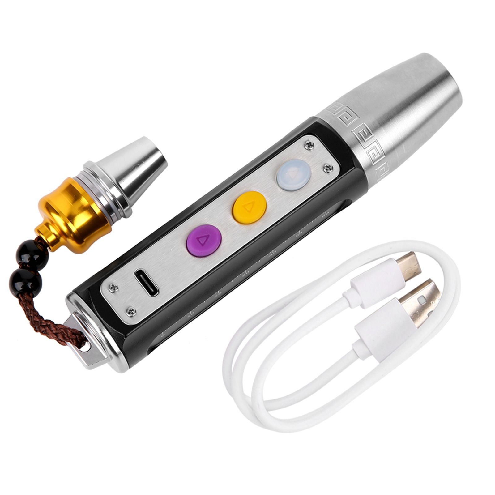 Portable 3 LEDs Expert Jades Flashlight Torch USB Rechargeable Jewelry Gems