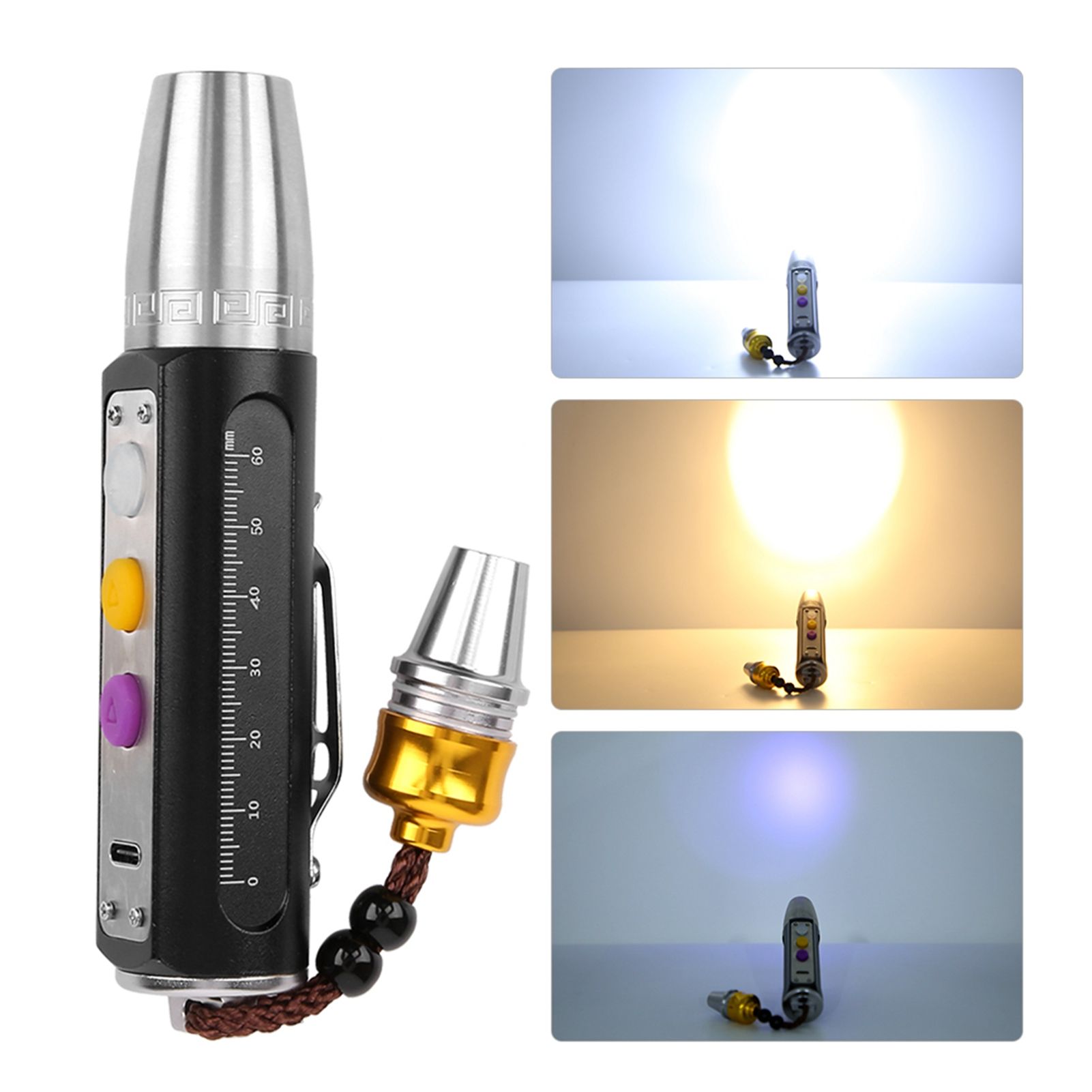 Portable 3 LEDs Expert Jades Flashlight Torch USB Rechargeable Jewelry Gems view 12
