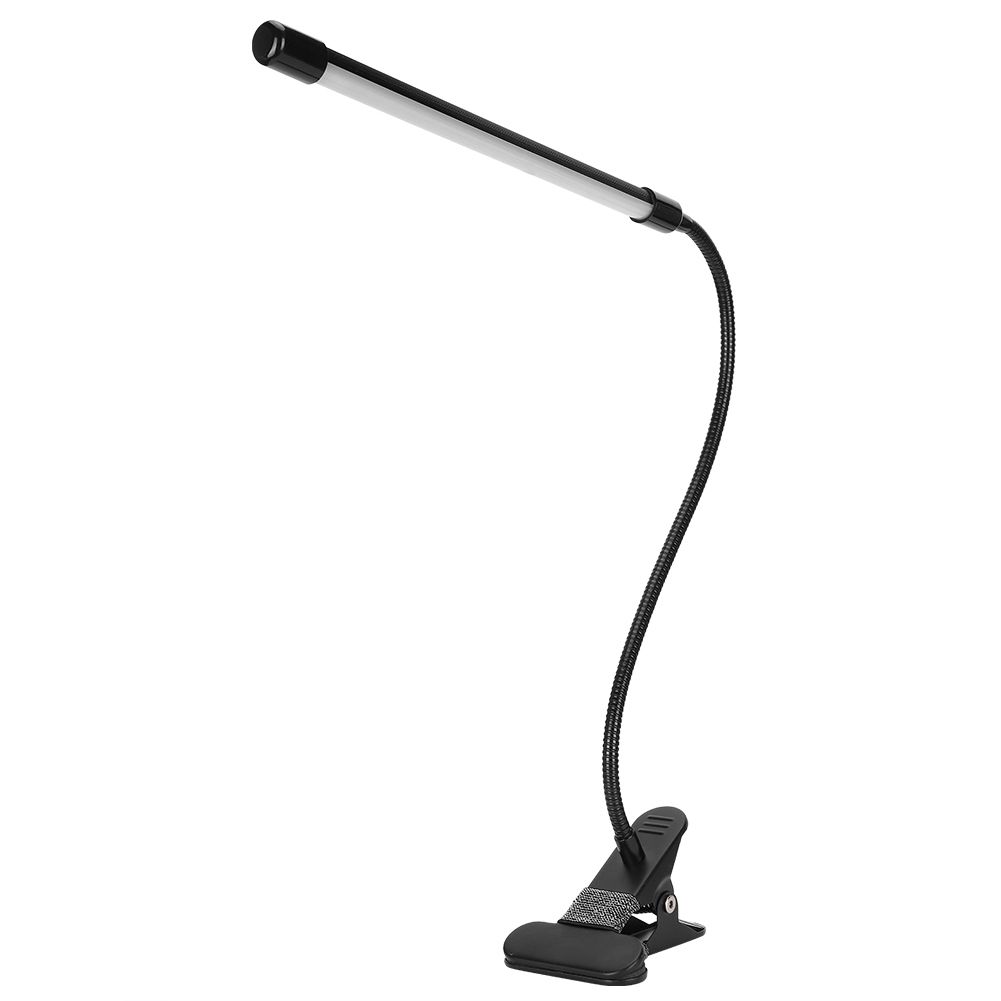 LED Adjustable Clip Reading Light Cold Warm Brightness Light Black Single Tube view 5