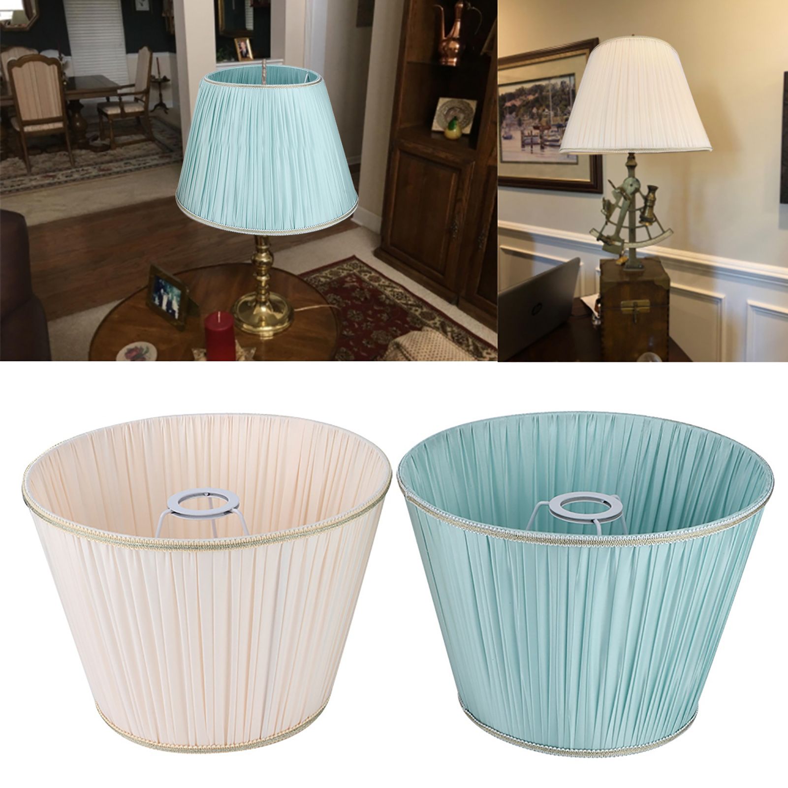 2PCS E27 Modern Simple Desk Lamp Cover Shade Fabric Lampshade for Living Room view 9