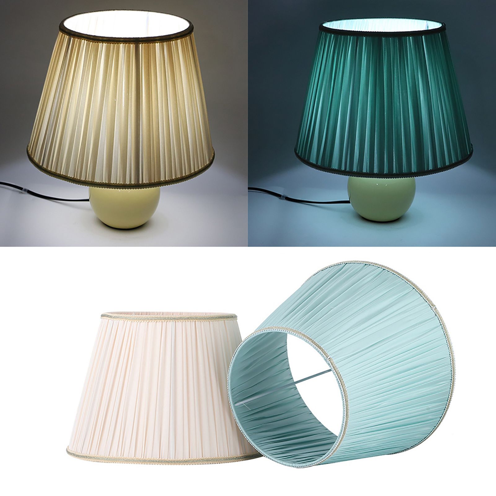 2PCS E27 Modern Simple Desk Lamp Cover Shade Fabric Lampshade for Living Room view 10