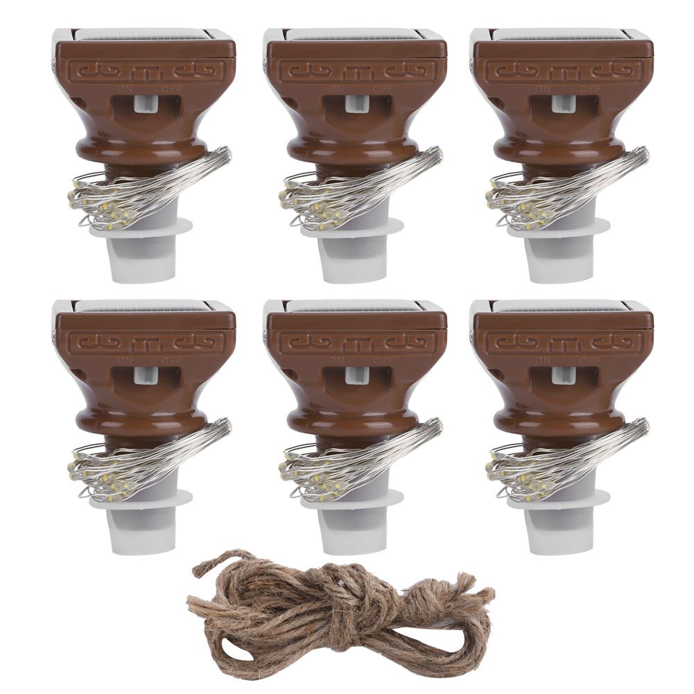 6PCS 20LED Solar String Lights Waterproof Wine Bottle Cork Lamp for Wedding view 2
