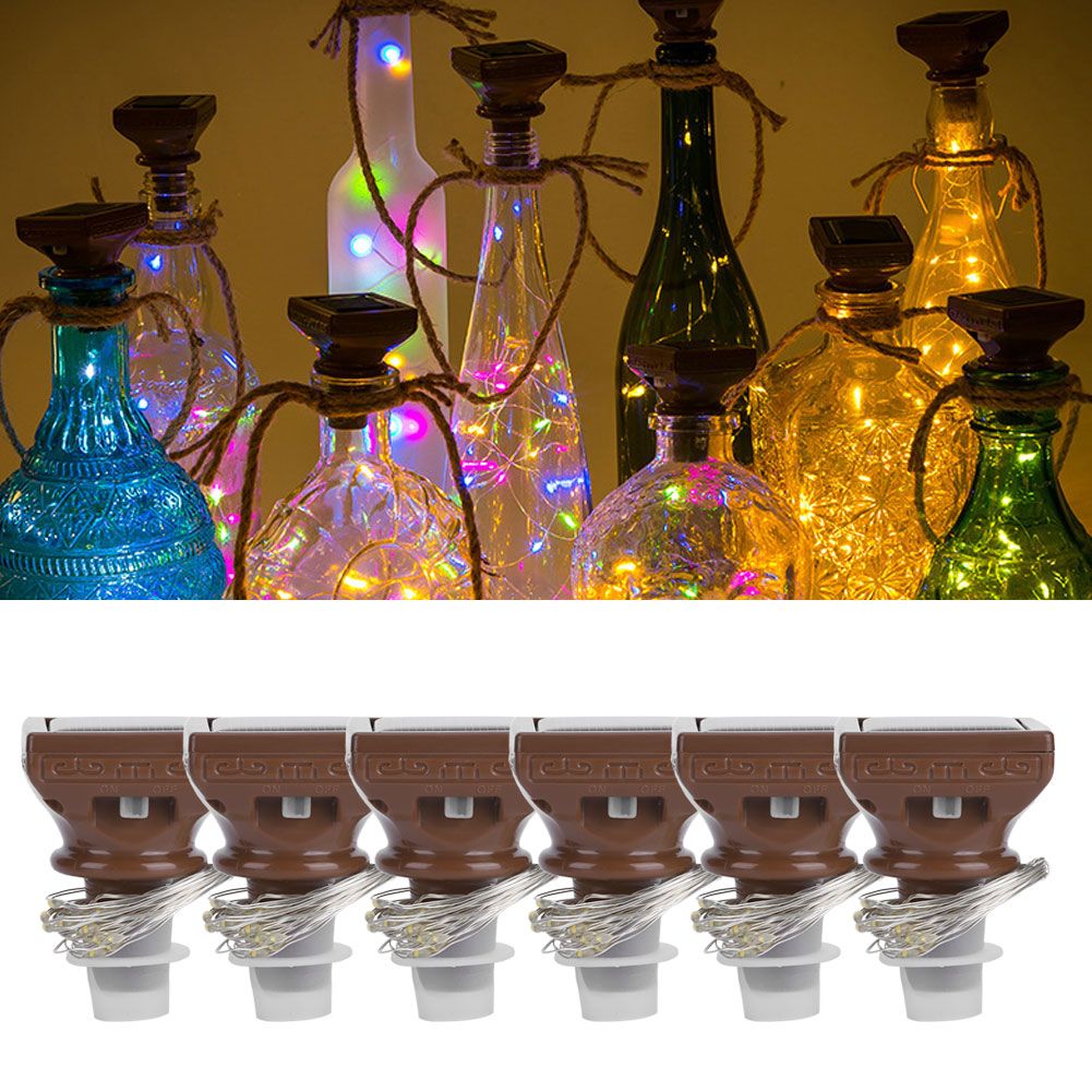 6PCS 20LED Solar String Lights Waterproof Wine Bottle Cork Lamp for Wedding view 9