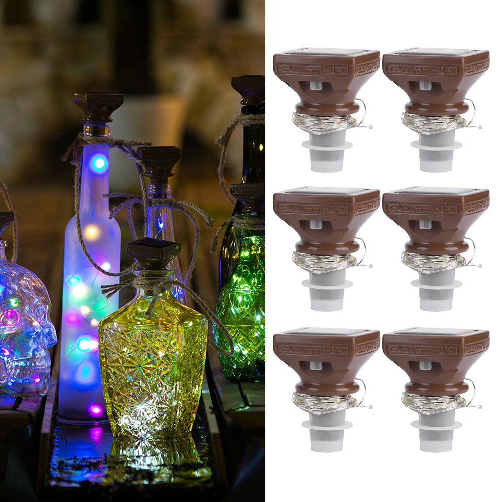 6PCS 20LED Solar String Lights Waterproof Wine Bottle Cork Lamp for Wedding view 10