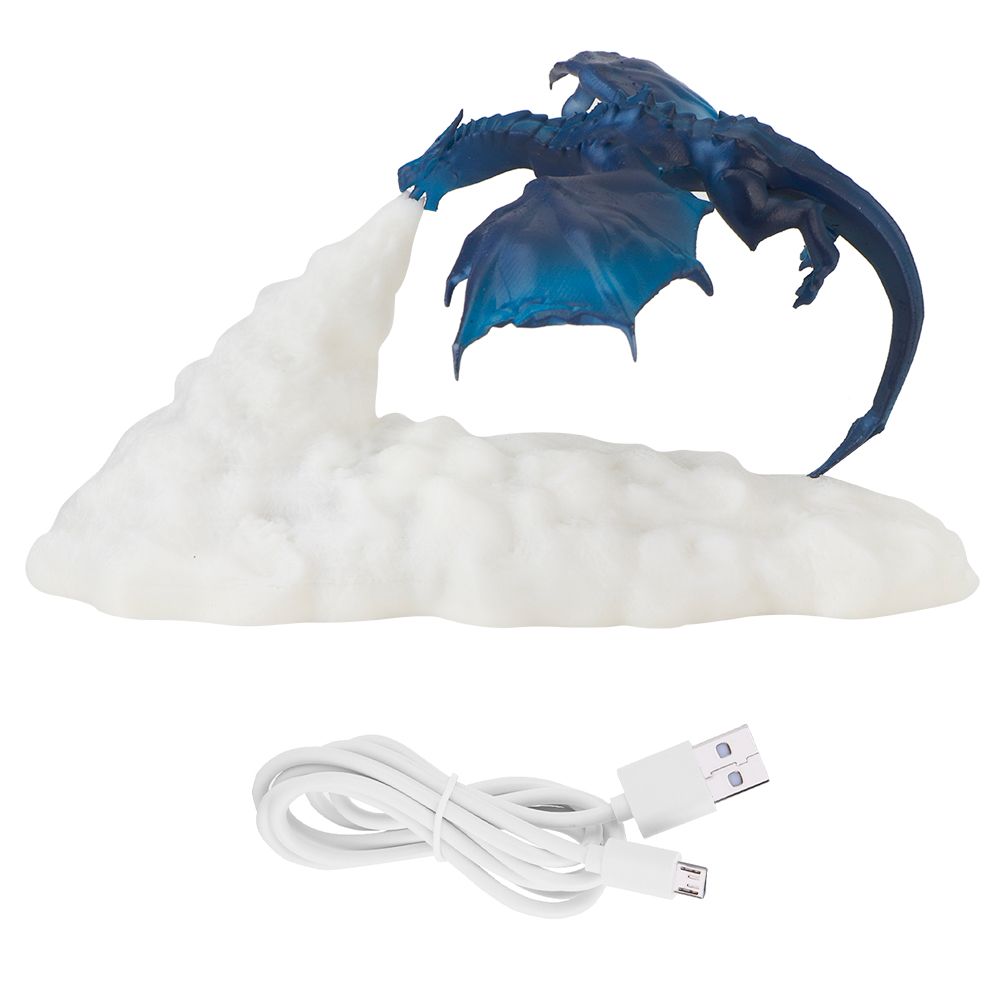 3D Print Fire Dragon Shaped Light Bedside Night Lamp USB Rechargeable for Home view 2